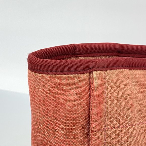 Chanel Deauville Tote Bag with Chain Shoulder Strap, Red Canvas, Women's - Picture 11 of 14